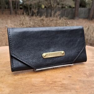 R. Riveter 1943 Black Premium Leather Trifold Long Wallet Made In USA